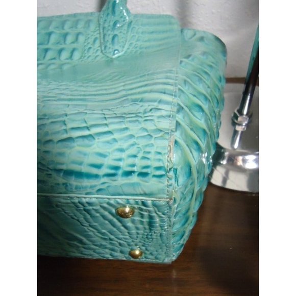 ****SOLD***
/Not for Sale/
Vintage Brahmin Glossy Glass Green Ashby Zip Top Shou - Picture 4 of 12